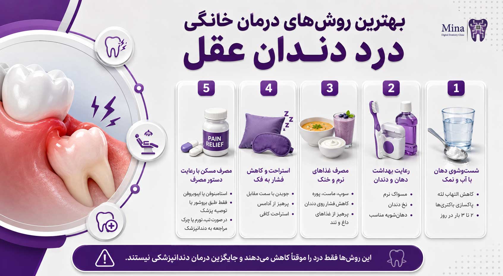 بهترین روش های درمان خانگی درد دندان عقل