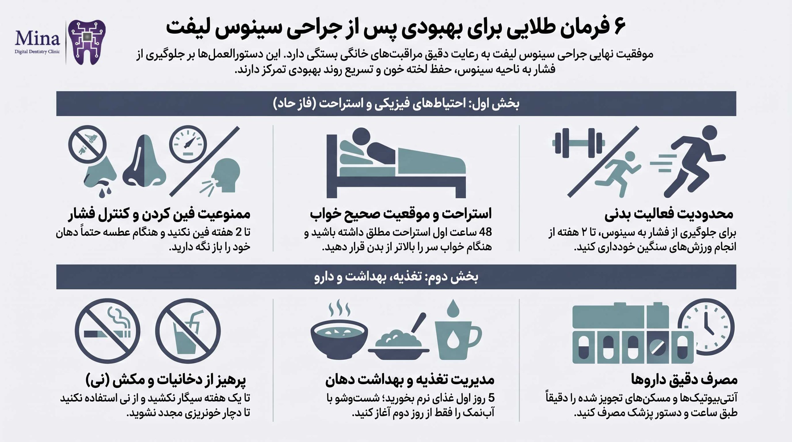 مراقبتهای ضروری بعد از جراحی سینوس لیفت